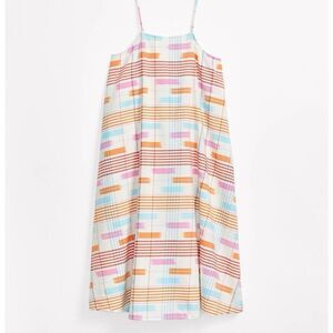Loft Lou & Grey Ikat Stripe Pocket Midi Dress Small coastal spring colorful